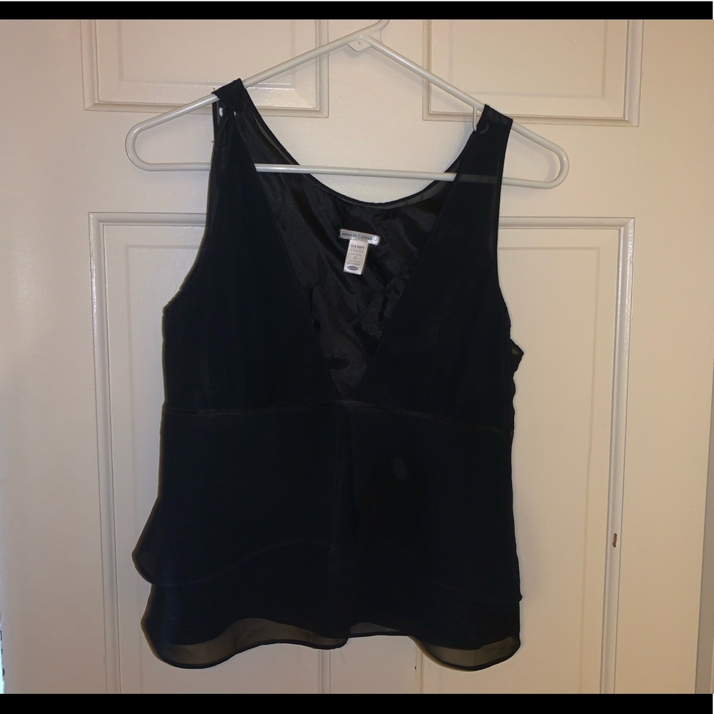 Black V-neck Tank